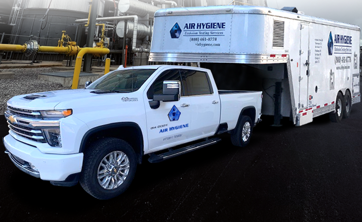 Three Trucks Lined Up with Trailers Three Trucks Lined Up with Trailers